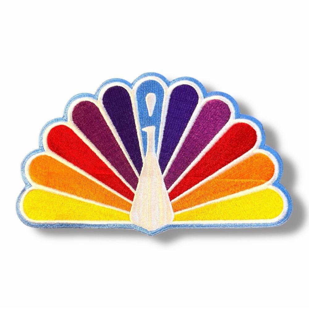 The ORIGINAL NBS Peacock (1962--1986) Embroidered Patch Large 10"x6" RARE Vtg